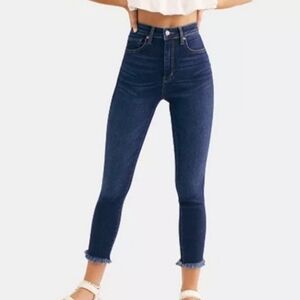 Free People We The Free High Rise Raw Hem Jegging Sz28 Indigo